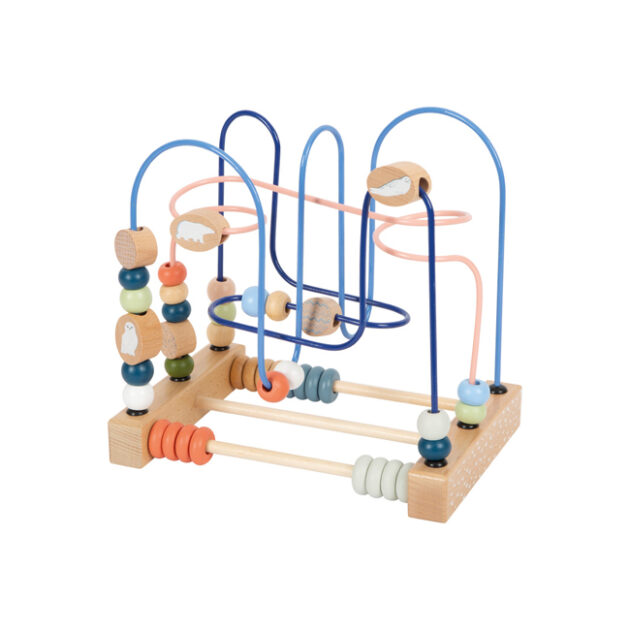 Labirinto de Contas Ártico, brinquedo educativo de madeira, inspirado método montessori