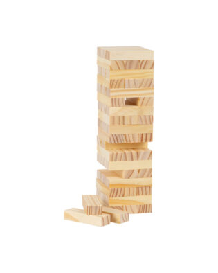 Torre de blocos de madeira, jogar jenga