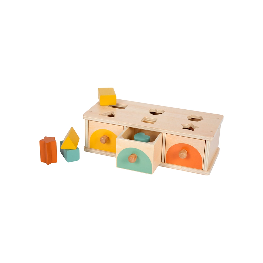 encaixe de formas em madeira montessori