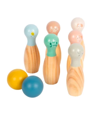 jogo bowling de madeira