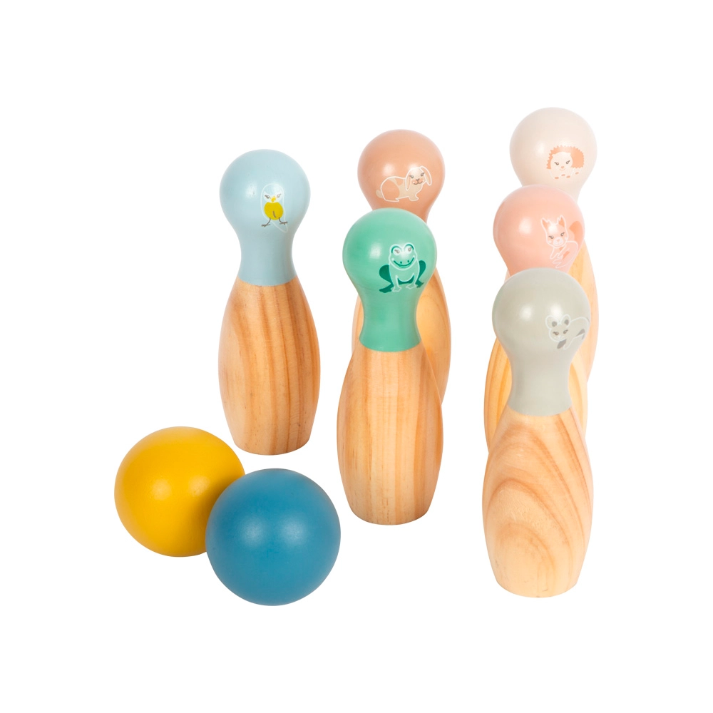 jogo bowling de madeira