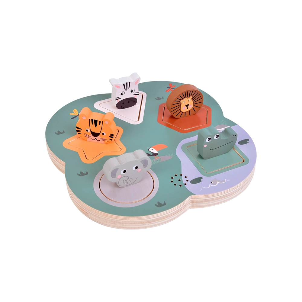 puzzle em madeira 3d sonoro safari