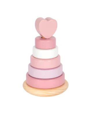 torre de empilhar cor de rosa