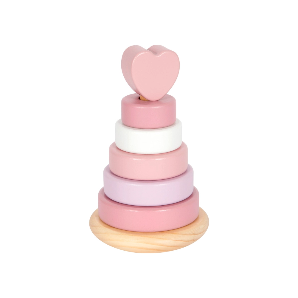 torre de empilhar cor de rosa